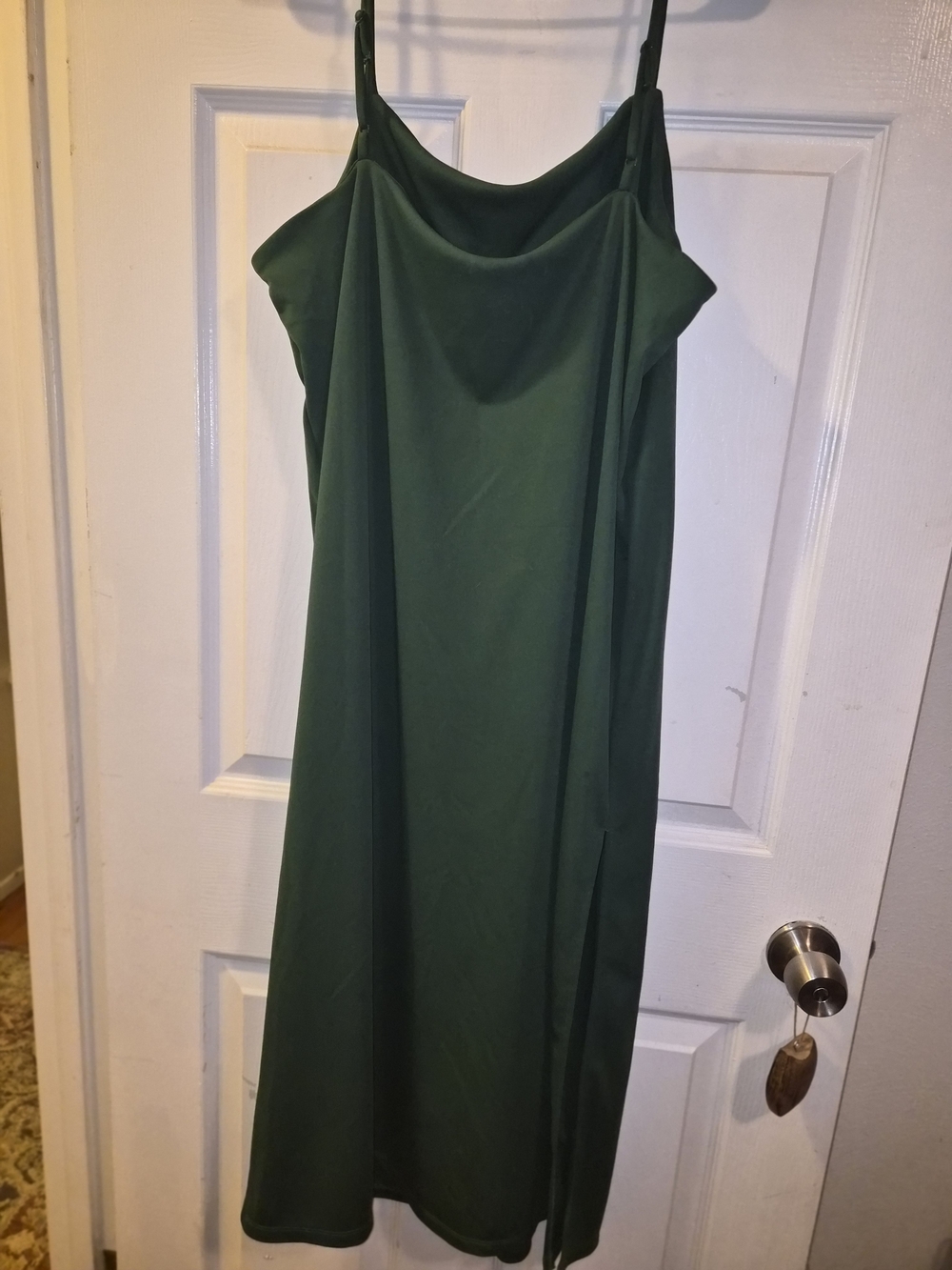 H&M Dark Green Cowl Neck Midi Slip Dress